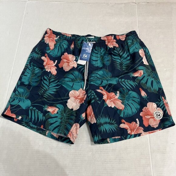 Surf Cruz‎ M XL Swim Trunks Quick Dry Beach Swim Shorts Mesh Lining Tropical - Picture 2 of 9